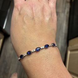Sapphire and Sterling Silver Bracelet