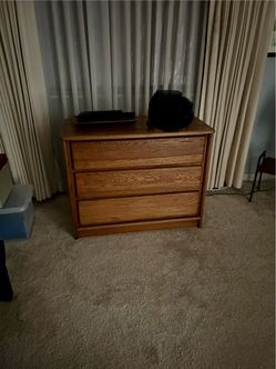 Two piece wood dresser set. Vintage