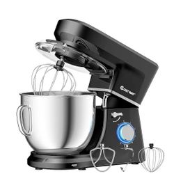 Costway Tilt Head Stand Mixer7.5 Quart6 Speedwuth Dough Hook Whisker And Beater In Black