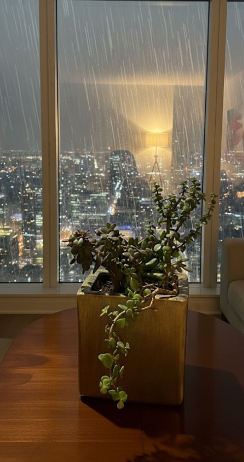 Green Glazed Planter With Beautiful Succulents 🪴 