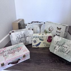 Adventure Awaits Bridal/baby Shower Luggage Boxes 