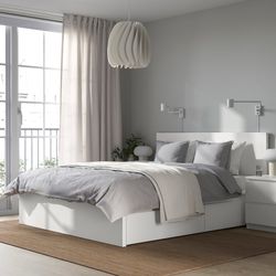 IKEA MALM High bed frame/2 storage boxes FULL SIZE