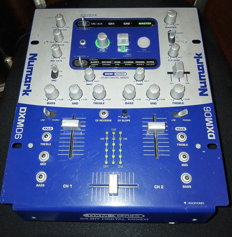 Numark DXM06 2 Channel DJ Digital Mixer Effects with Power Supply