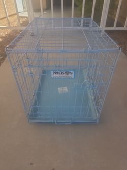 Light blue small double door Dog Crate