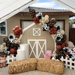 BARN/ FARM HOUSE BALLOONS AND BACKDROP