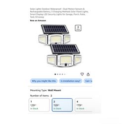 Brand new 2 PCS Solar Lights Outdoor Waterproof