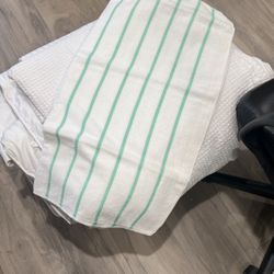 Green Striped Pool Towels