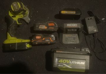 Mixed Power Tools, Batteries, and Charger