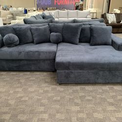 Deep Oversized Black Sectional