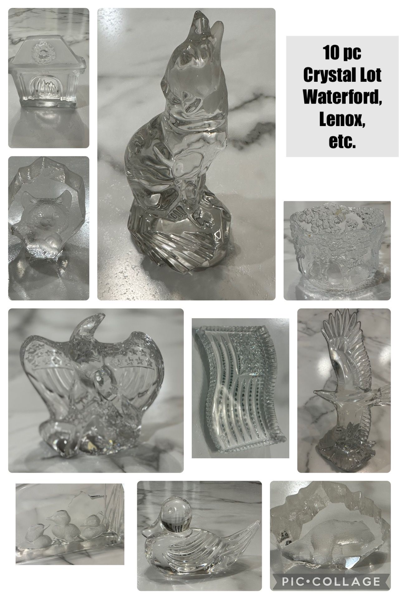 10 piece crystal lot - like new - Waterford, Lenox, etc. - Like New Lot