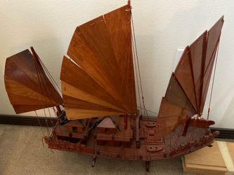 Wood boat for decor