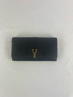 Saint Laurent Paris Classic Y Ligne Black Leather Long Wallet
