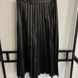 High Waist PU Leather Pleated Skirt Size S (4)
