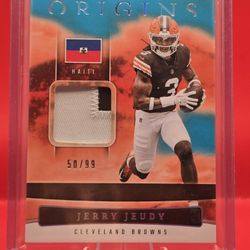 Jerry Jeudy 2025 Panini Origins International Haiti Patch Browns /99 IO-JJY