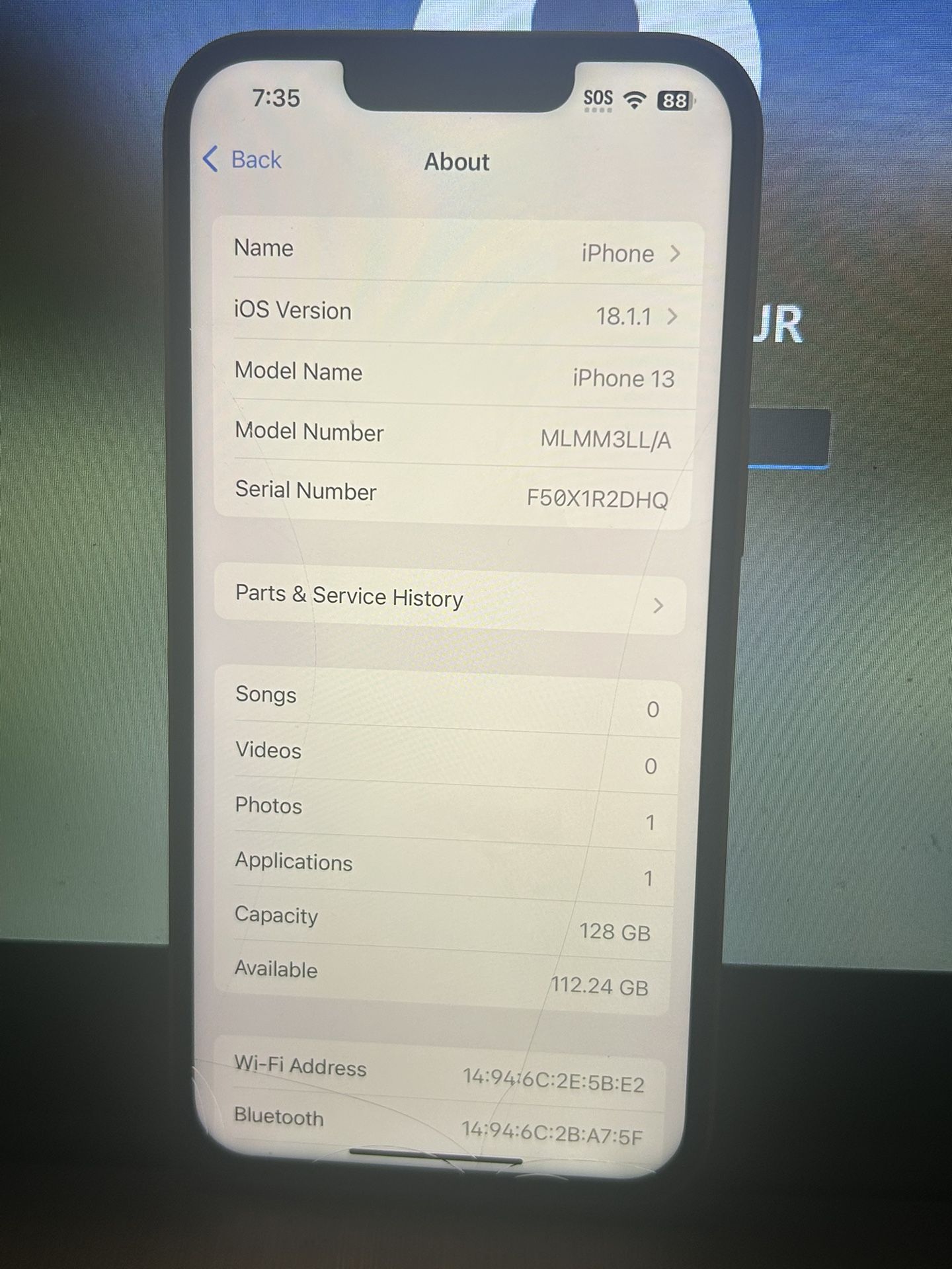 iPhone 13 128 Gb Minor Crack On Screen