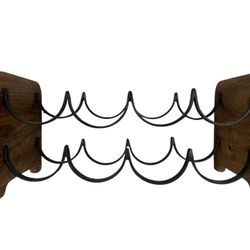  Rustic Wood & Iron Wine Rack