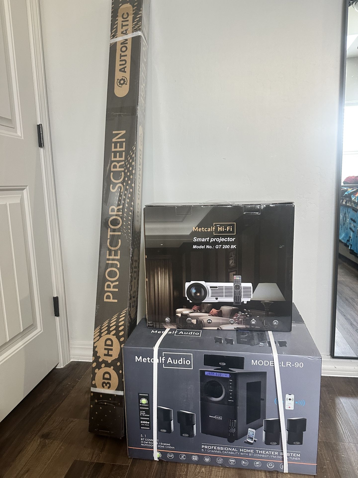 ULTIMATE HOME THEATER BUNDLE!! 8K Projector + Premium Home Theater System + Projector Screen