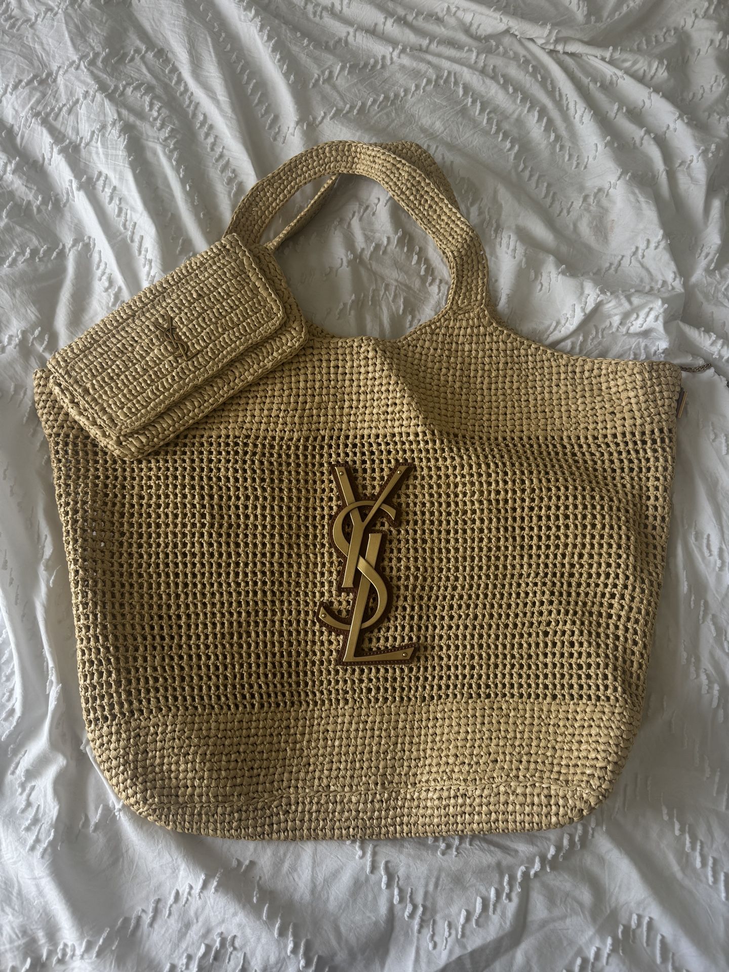 Saint Laurent Icare Tote Bag in Raffia