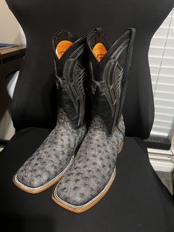 Soto mens wild ostrich print leather boots