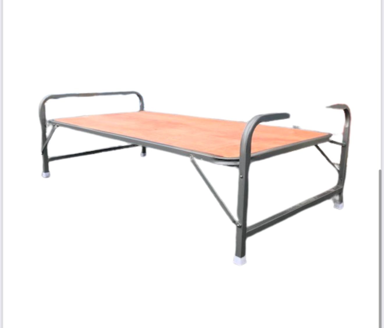 Folding Bed Heavy Duty Metal – 6’3” x 3’ Use as single bed, sunbed, couch, living room decor, dorm bed, guest room. Durable. Stores easily.