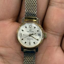Waltham vintage women’s Two-Tone Mesh Bracelet Quartz Watch - Gold & Silver rare