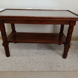 Wooden Coffee Table With Glass