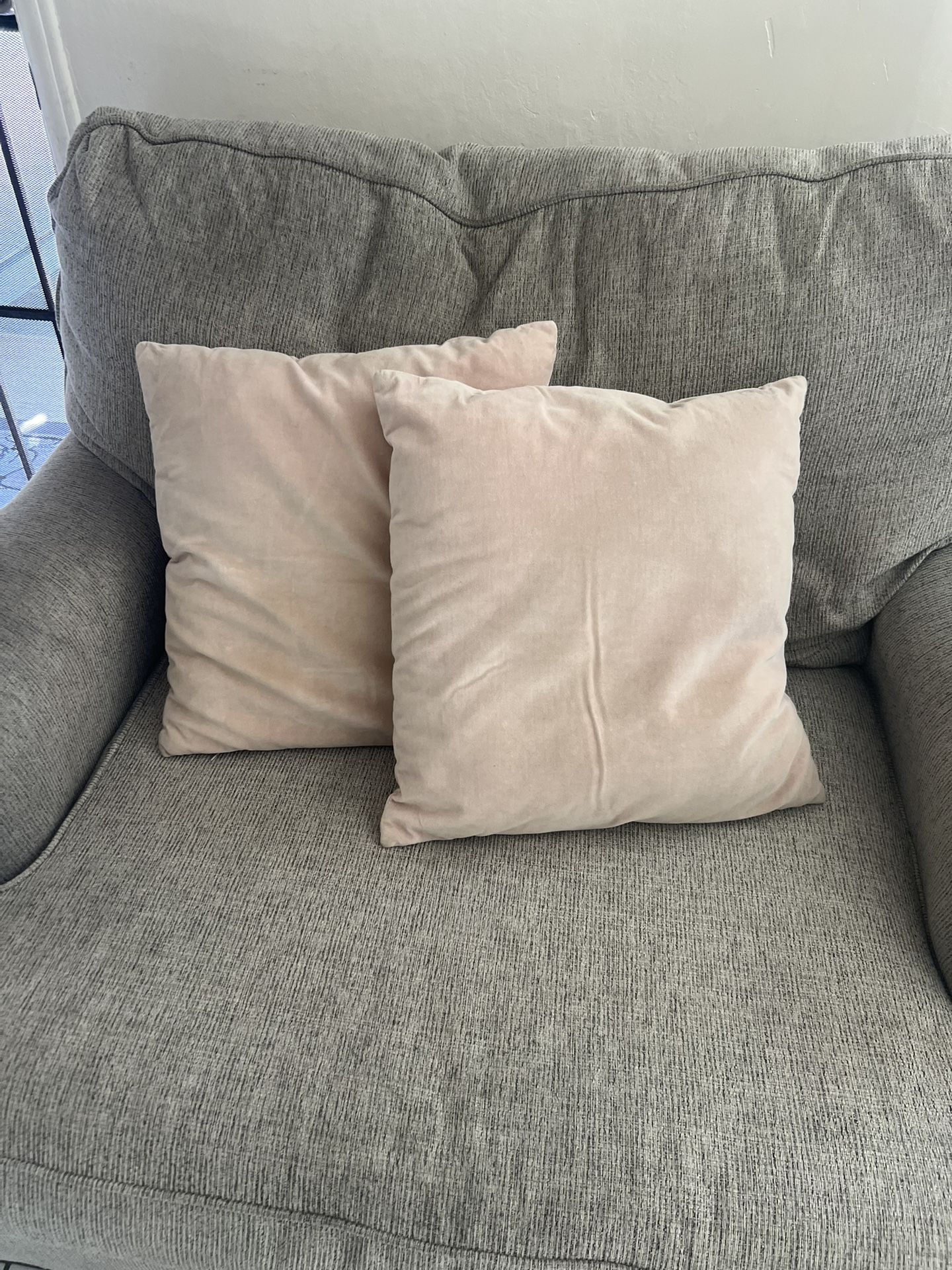 Pale Pink Decor Pillows Set 17” By 17”