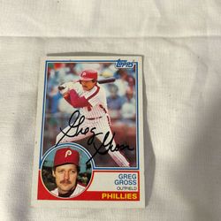1983 Topps Greg Gross Signed Baseball Card