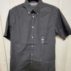 Van Heusen Mens Dress Shirt New Van Heusen Small Black Plaid