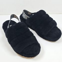 Authentic Ugg Fluff Yeah Shearling Sleepers Sandals Sz 10