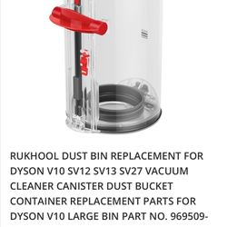 RUKHOOL Dust Bin Replacement for Dyson V10 SV12 SV13 SV27 Vacuum Cleaner Canister Dust Bucket Container Replacement Parts for Dyson V10 Large Bin Part