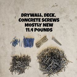 SCREWS, MOSTLY NEW, 11.4 POUNDS