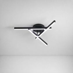 35.4" Modern LED Ceiling Lights Fixture (Black (3-Lights))