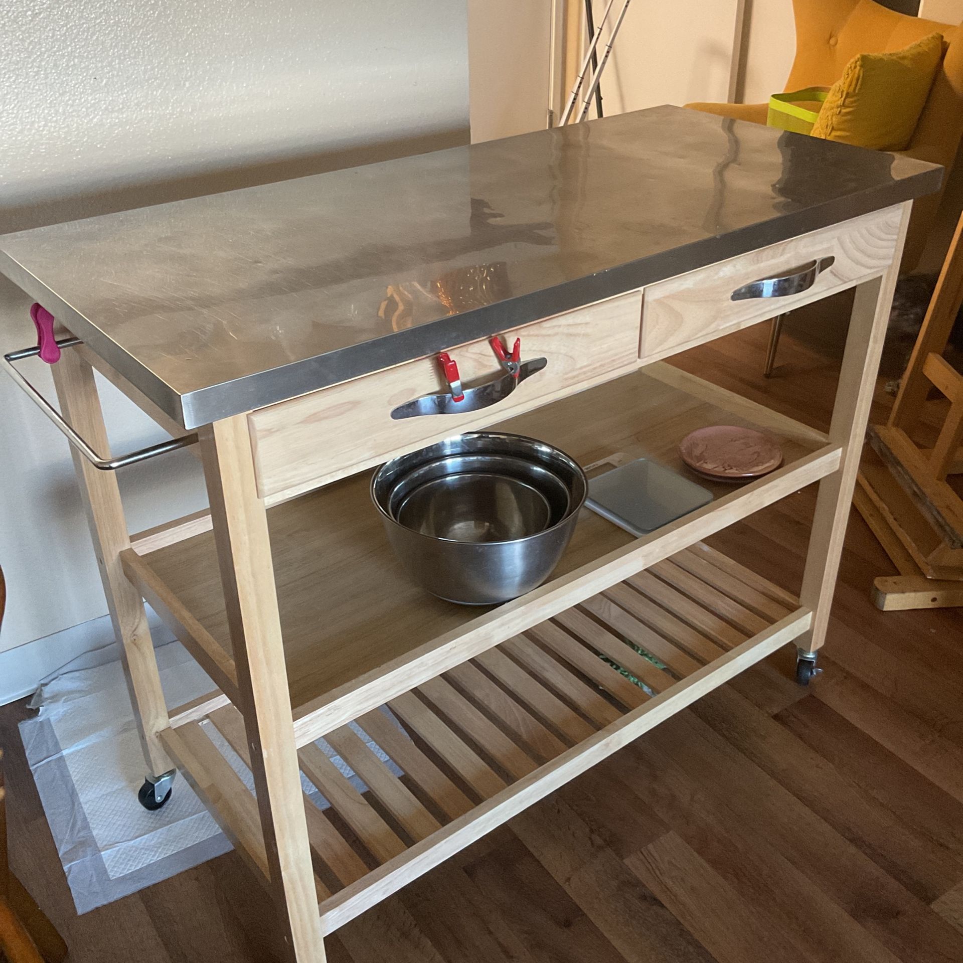 IKEA Kitchen Storage Drawers Steel Top Table With Storage No Damage for