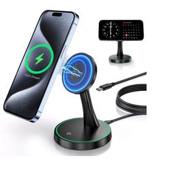 Brand New 15W Magnetic Fast Mag-Safe Charger for iPhone 17/17 pro/17 Air/ 17 pro max/16/15/14/13/12  w/Sleep-Friendly Light for AirPods Great Gift 🎁 