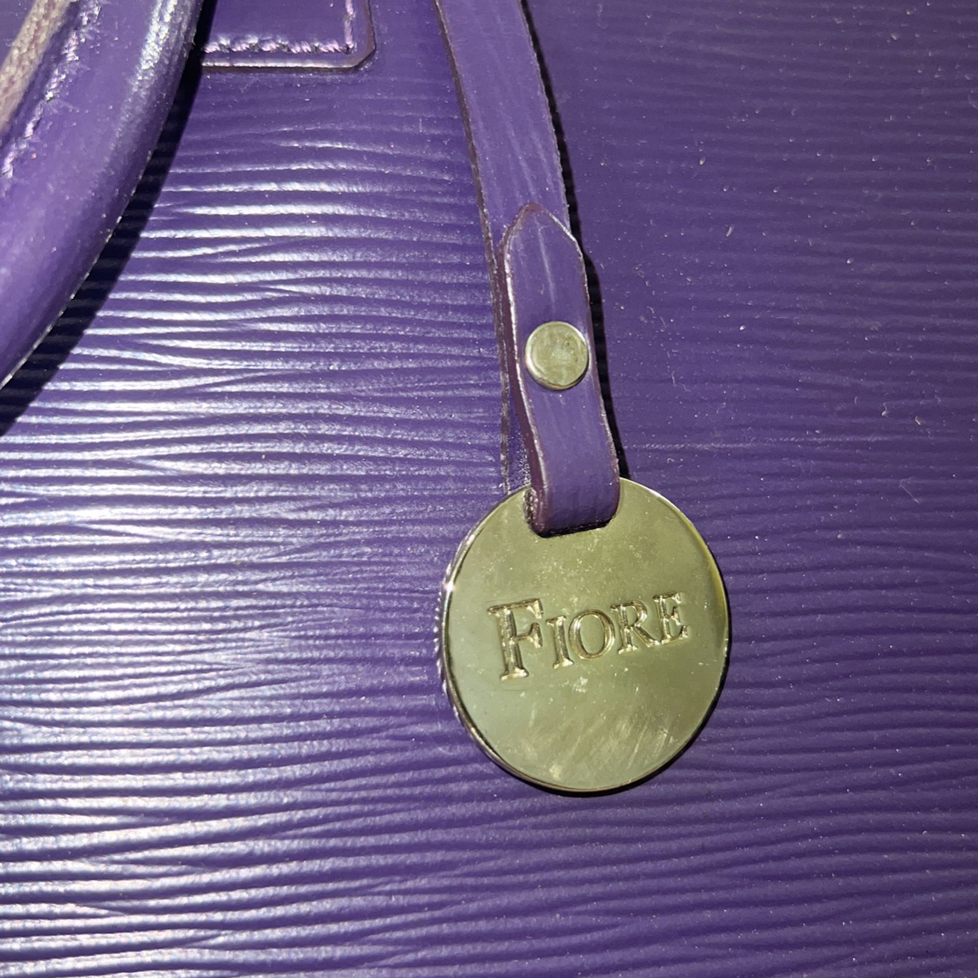 Womens Purple Fiore Italian Leather Shoulder/Tote 