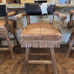3 western swivel bar stools