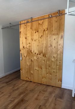 Custom Solid Wood Barn Door 55” x 92” with Stainless Steel Sliding Hardware