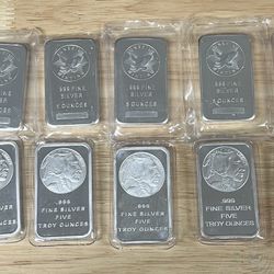 5 oz Silver Bars x14 (Price Firm)