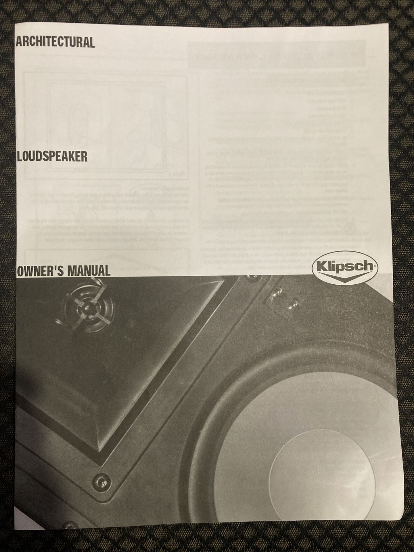 2 Klipsch Architectural Wall Speakers