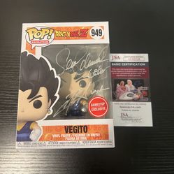Vegito Funko Pop 949 GameStop Exclusive Signed By Chris Sabat And Sean Schemmel