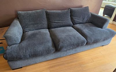 Dark Gray Fabric 3-Seat Sofa