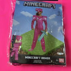 Minecraft Pink Armor Costume size 10-12 Large