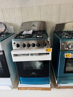 Estufa de 20” pulgadas de ancho de gas propano con horno ( silver ) chispero y regulador incluido)