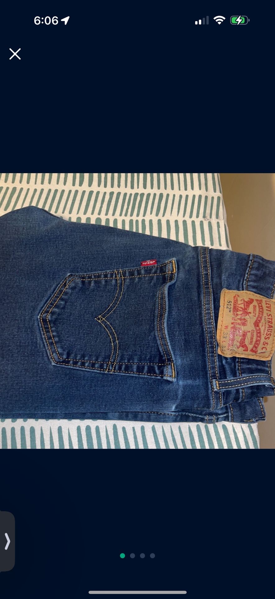 Levi Jeans 512 33x34 Blue 