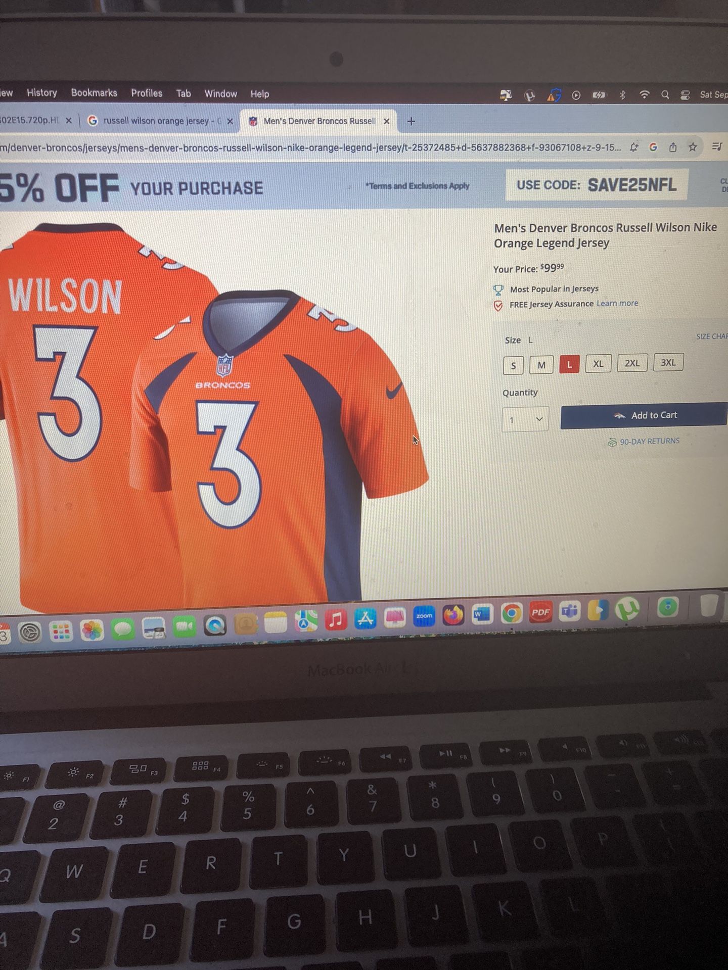 Brand New Nike Russell Wilson Jersey, XXL