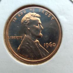 1960 Lincoln Memorial Cent Proof 65 Penny Large Date
