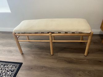 Wooden bench 43” long by 19” tall & 15.5” width