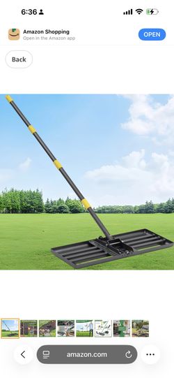 Lawn Leveling Rake Tool - 30”x10” Heavy Duty Stainless Steel Leveler,Foldable Anti Flipping Smooth Edge,28-60" Adjustable, for top Soil Dressing,Yard 