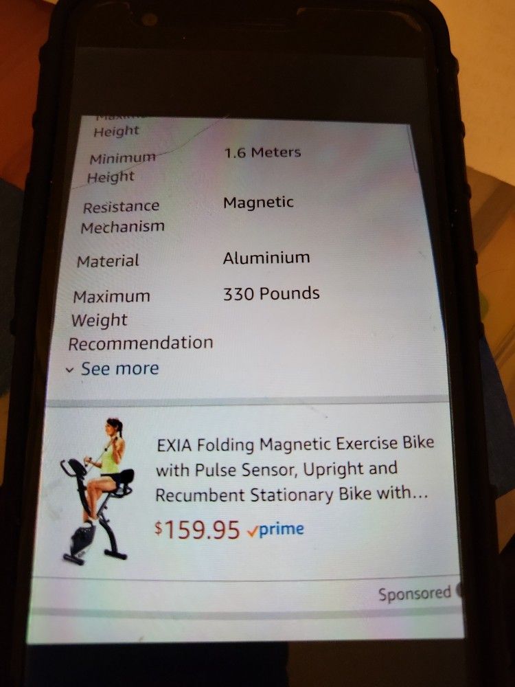 Exia Folding Magnetic Exercise Bike With Pulse Sensor